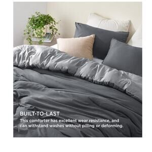 Bedsure King Comforter Set, Linen Soft Prewashed Bedding for All Seasons, 3 Pcs